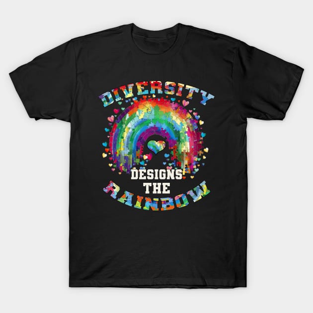 Diversity Designs The Rainbow Autism Awareness T-Shirt by tamdevo1